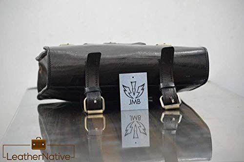 Leather Native 2 X Motorcycle Side Pouch Black Leather Side Pouch Classic Saddlebags Saddle Panniers (2 Bags) Summer Sale!