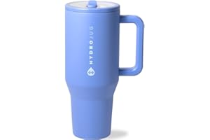 HydroJug Traveler - 32 oz Water Bottle with Handle & Flip Straw - Fits in Cup Holder, Leak Resistant Tumbler-Reusable Insulat