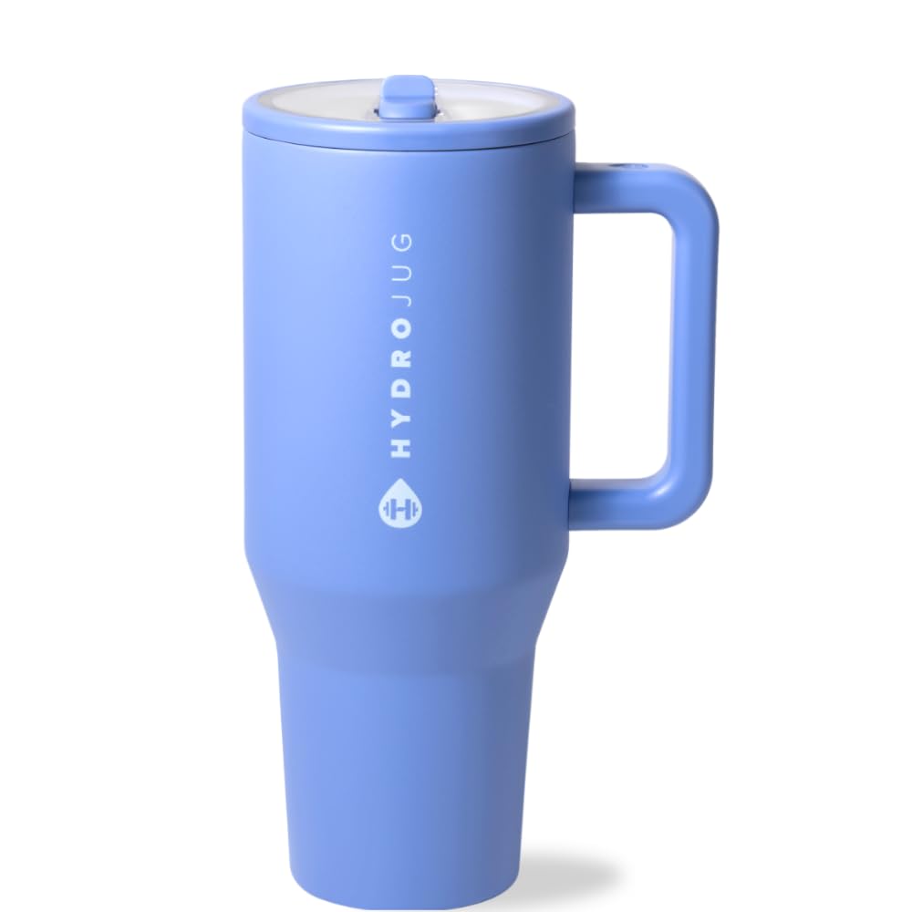Photo 1 of ***HANDLE COMING OFF***HydroJug Traveler - 32 oz Water Bottle with Handle & Flip Straw - Fits in Cup Holder, Leak Resistant Tumbler-Reusable Insulated Stainless Steel & Rubber Base - Gifts for Women & Men, Light Blue***HANDLE COMING OFF***