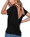OYANUS Women's Deep V Neck Ruched Drape Stretchy Both Side Wear Blouse Tops