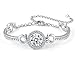 Hollywood Sensation Swarovski Bangle Bracelets for Women : Hope Bracelet 18K White Gold Plated Cubic Zirconia Swiss CZ Simulated Rhinestone Cuff Bracelet Bangle Bracelet for Women