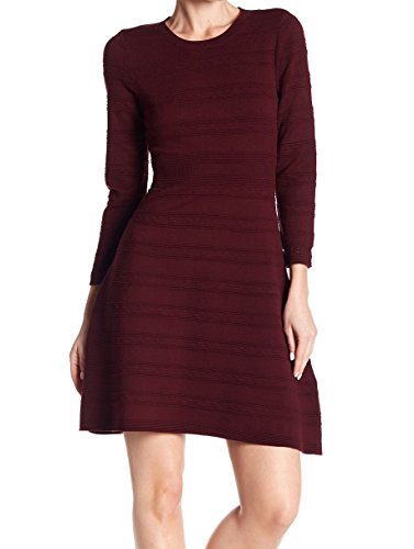 Eliza J Women's Ribbed Fit & Flare Sweater Dress Red XL