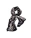 Black Evening Bird feathers Hand Painted & Printed Silk Cashmere Shawl Scarf
