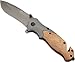 Folding Pocket Knife, Tactical Knives for Camping Hunting Survival and Outdoor Activities, Wood Handle 440C 57HRC Blade