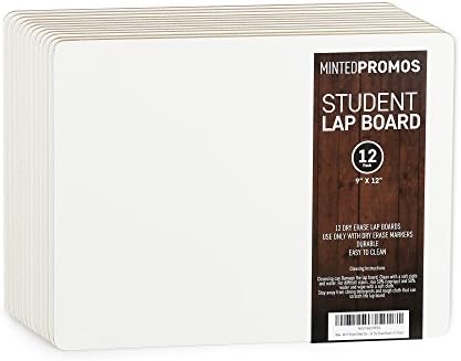 Minted Promos  Dry Erase Student Lap White Board, 9 X12 -Inches,12-Pack,