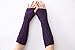 Women's Crochet Long Fingerless Gloves with Thumb Hole (01-Purple)