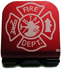 Fire Department Maltese Cross Laser Etched Hat Clip Red