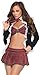 Mystery House School Girl Costume With Jacket, Black/Plaid, X-Large