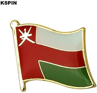 Oman Flag Lapel Pin 19 x 16mm (5/8" x 3/4") Hat Tie Tack Badge Pin