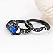 Zealmer Stacking Claddagh Ring Round Heart Shape Rhinestone Black Gold Plated Traditional Irish Ring Size 6