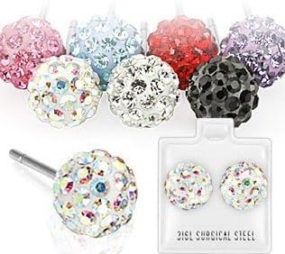 Emeco® 1 Pair Klassic Disco Ball Multi Rhinestone Stud Earrings SEF1