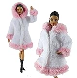 Fashion Winter Fur Coats Clothes + 1 Pair Boots Made Fit for Barbie Doll