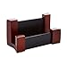 Rolodex Wood and Faux Leather Business Card Holder, Mahogany and Black (81766)