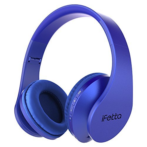 Ifecco Bluetooth Headphones, 4 in 1 Upgrade Bluetooth Foldable Over-ear Headsets with Micro Support SD/TF Card for Bluetooth-enabled Devices (Royal blue)