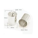 Pack Of 10 x Platinum Plated Brass 10mm Kumihimo Barrel End Caps - (HA03265) - Charming Beads