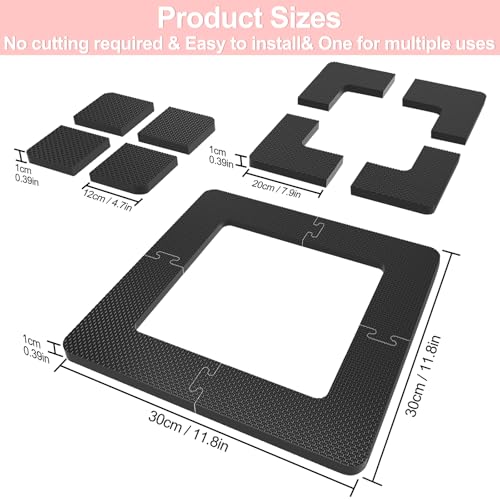 NIUXX 3-in-1 Anti-Vibration Mat Washing Machine 1 cm EVA Damper Set of 3 | Modular EVA Washing Machine & Dryer Mat Stops spin hiking, dampens noise, protects floors. No cutting
