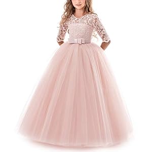 Meisjes Jurk Kinderen Kanten Tule Prinses Jurken Partij Galajurk Trouwjurk Bruiloft Bloemenmeisjes Jurk Avondjurk