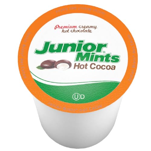 JUNIOR MINTS HOT CHOCOLATE PODS, MINT CHOCOLATE FLAVOR, COMPATIBLE WITH KEURIG K-CUP BREWERS, 40 COUNT – CHOCOLATEY PEPPERMINT COCOA