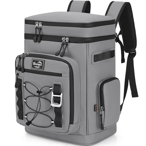 Youngoa Mochila Nevera Isotermica, 30L Grande Bolsa Termica Impermeable para Picnic, Playa, Camping, Barbacoa, Negro