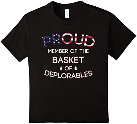 Kids P-roud Mem-ber of the Bas-ket of Deplorables Tshirt 10 Black