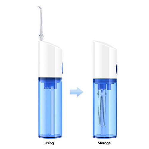 Portable Water Flosser,KOOVON Cordless Rechargeable Oral Irrigator with One-key Control for Beginner FDA Appro