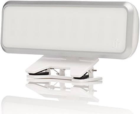 LIT Clip on Camera Light for Cell Phones, Tablets, Computers, Laptops - Features 18 LEDs, Dimmer &amp; Diffuser - Rechargeable Selfie Light - for iPhone, iPad, Samsung Galaxy, and more - White