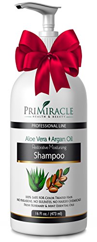 Natural Restorative Moisturizing Shampoo With Aloe Vera and Argan Oil for All Hair types. Works great for colored hair.