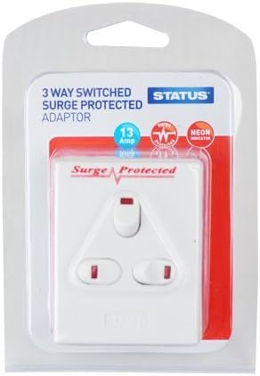 STATUS 3 Way Multi Plug Adapter, White