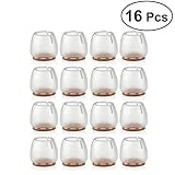 NUOLUX 16pcs Silicone Chair Leg Caps Feet Pads Furniture Table Covers Floor Protectors for 25-29MM Round Legs (Transparent+Brown)