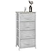 Aingoo Dresser Storage 4 Drawers Storage Bedroom Steel Frame Fabric Dressers Drawers for Clothes Grey Wood Board