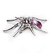 Pink Dazzling Spider Clip Pin Brooch w/ Rhinestone