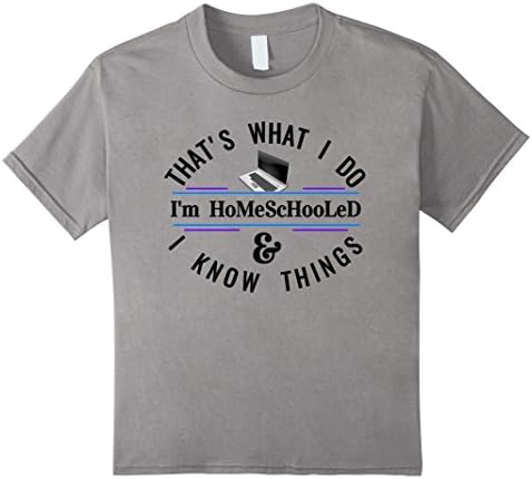 Kids Funny Homeschool T-Shirt homeschooled Homeschooler kid Gift 12 Slate