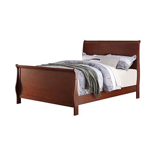Best Dark Cherry Wood Sleigh Twin Bed Frame