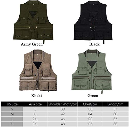 SXXJ Mens Fishing Vest Pocket Fishing Weste Fly Fishing Vest Schnelle Trockenfliege Fishing Vest Atmungsaktive… – Bild 3