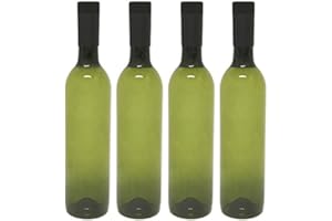 nicebottles Plastic Wine Bottles & Screw Caps, Green, 750ml - Pack of 4