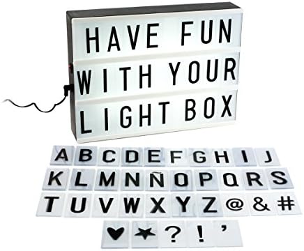 FuntasticLights Marquee Style Message Center Cinema Light Box with 170 Character/Symbols and 1 AC Power Supply