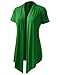 ALL FOR YOU Women's Soft Drape Cardigan Short Sleeve Green Large