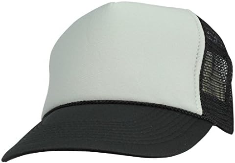 2 Packs Baseball Caps Blank Trucker Hats Summer Mesh Cap (2 FOR Price of 1) (Black/Gray)