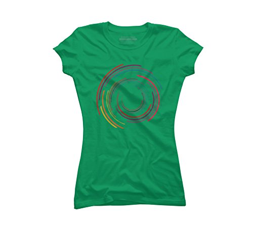 Vintage Circle Rainbow Juniors' 2X-Large Kelly Green Graphic T Shirt