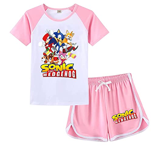 Girls Sonic The Hedgehog Pyjamas Set Fashion Sleepwear Pjs for