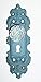 Dist By Classyjacs - Heavy Cast Iron - Colonial Rustic - Decorative Key Hole Door Lock Plate - Add On Wall Decorations or Hook - (Distressed Teal Blue Finish Color Finish - Old Vintage Design)