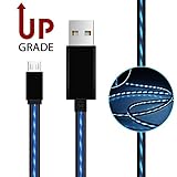 Micro USB Cable,AoliPlus Visible Flowing EL Light LED Charging Cords USB 2.0 A Male to Micro B Cable Sync Data for Android Devices, Samsung Galaxy, Sony, HTC, Motorola etc,3.0-Feet/0.9 Meter(Blue)