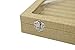 Wuligirl Clear Lid 7 Slots Rings Earrings Organizer Storage Jewelry Box Case Tray Showcase Display Burlap Linen