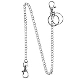 Teskyer Wallet Chain, 18" Silver Keychain with Both