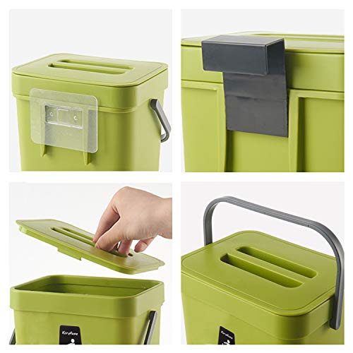 KaryHome Hanging Small Trash Can with Lid Under Sink for Kitchen,Food Waste Bin,Kitchen Compost