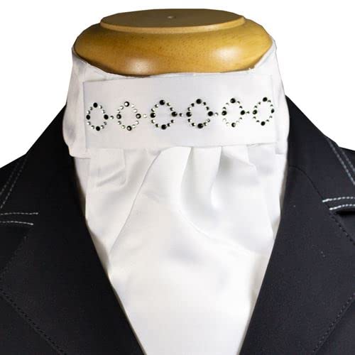 Equetech Deluxe Ready-Tied Stock – Zodiac White Equestrian Dressage Tie (Stock Pin Not Included)