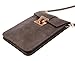 KISS GOLD (TM) Luxury Matte PU Leather Mini Crossbody Single Shoulder Bag Cellphone Pouch (Model A-Grey)
