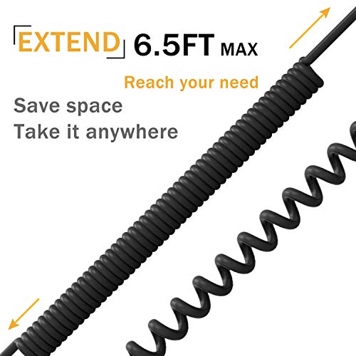 UNOOE Car Aux Cord Compatible for iPhone 7/8 / X, [2 in 1 iOS & Android] iPhone 8/7 Aux Cord for Car Tangle-Free Coiled Aux Cable iPhone 3.5mm Audio Jack Adapter for Headphones Speakers Home Stereo - Thumbnail 4
