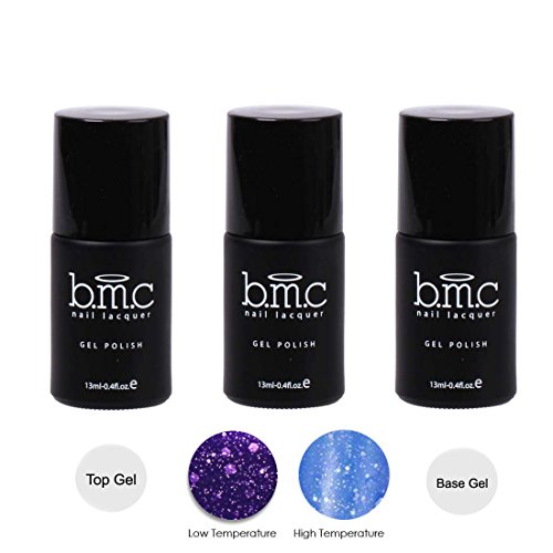 BMC 3pc Thermal Color Changing Gel Polish Nail Lacquers w/ Top Base Coat - Beneath It All Collection, Galaxy Traveler BMC 3pc Thermal Color Changing Gel Polish Nail Lacquers w/ Top Base Coat - Beneath It All Collection, Galaxy Traveler