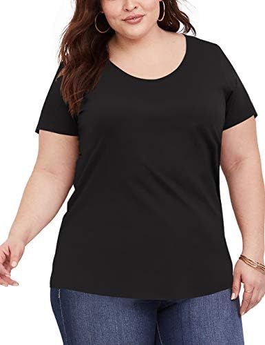 liher Women's Plus Size Tops Casual V Neck Short Sleeve Summer T Shirts 1X-5X